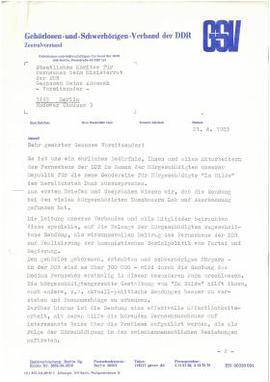Beispiel für das Engagement des Verbandes ist die Einführung einer Sendung für Hörgeschädigte im Fernsehen der DDR