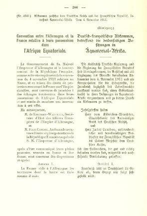 Das Deutsch-französische Abkommen betreffend die beiderseitigen Besitzungen in Äquatorial-Afrika vom 4. November 1911